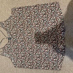 SHEIN Black and Pink Floral Blouse